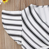 Toddler Striped Crop Top & Skirt Set - BabyBloomPlace