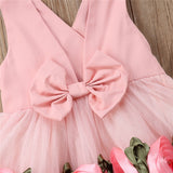 Miss Rose Floral Tulle Bow dress - BabyBloomPlace