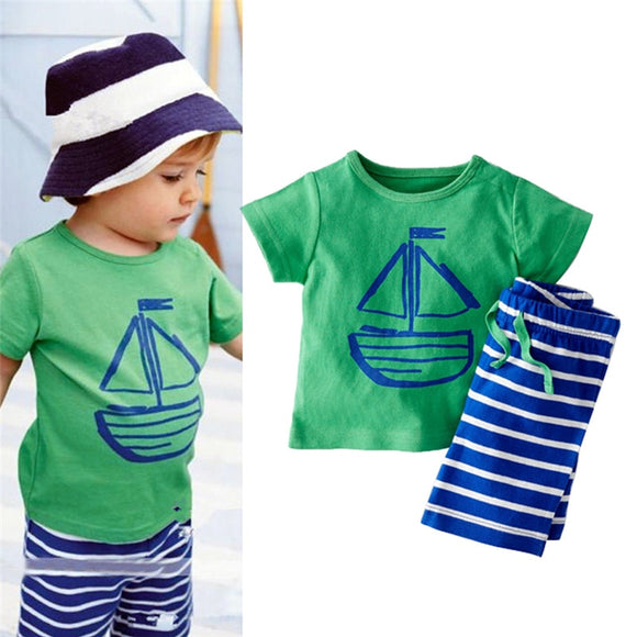 2 pcs Stripped Clothing Set - BabyBloomPlace