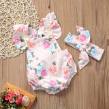 Floral Ruffled Baby Romper Set - BabyBloomPlace