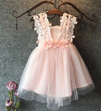 Pearl Lace Flower Sundress Gown - BabyBloomPlace