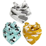 3pcs/lot Organic Cotton Gauze Baby Bibs - BabyBloomPlace