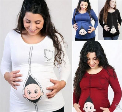 Maternity Cartoon t-shirt piece - BabyBloomPlace