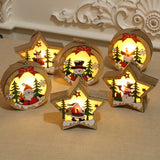 Christmas Decorations Wooden Luminous Pendants - BabyBloomPlace