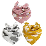 3pcs/lot Organic Cotton Gauze Baby Bibs - BabyBloomPlace