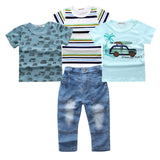 4pcs Sport Suit, T-shirt & Jeans costume set - BabyBloomPlace