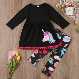 2pc Unicorn Girls Clothing Sets - BabyBloomPlace