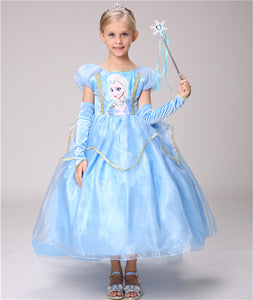 Princess Elsa Snow Dress Costume - BabyBloomPlace