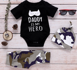 'Daddy is my hero' 3 pcs Camo Set - BabyBloomPlace