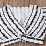 Toddler Striped Crop Top & Skirt Set - BabyBloomPlace