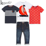 4pcs Sport Suit, T-shirt & Jeans costume set - BabyBloomPlace