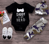 'Daddy is my hero' 3 pcs Camo Set - BabyBloomPlace