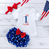 July 4th Romper Ruffle Pant Outfits - BabyBloomPlace