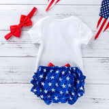 July 4th Romper Ruffle Pant Outfits - BabyBloomPlace